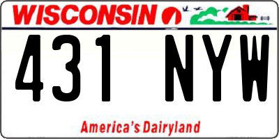 WI license plate 431NYW