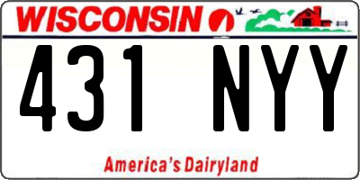 WI license plate 431NYY