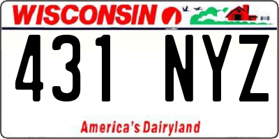 WI license plate 431NYZ