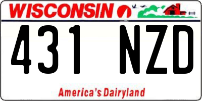 WI license plate 431NZD