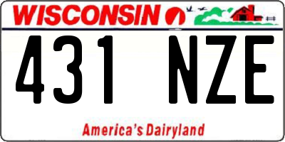 WI license plate 431NZE