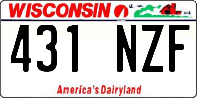 WI license plate 431NZF