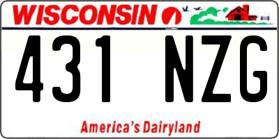 WI license plate 431NZG
