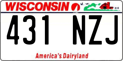 WI license plate 431NZJ