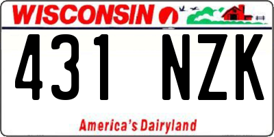 WI license plate 431NZK