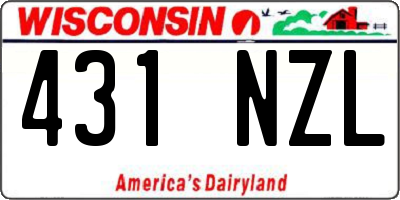 WI license plate 431NZL