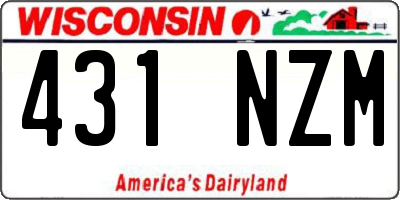 WI license plate 431NZM