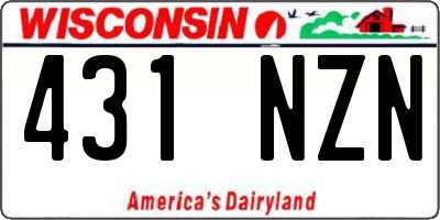 WI license plate 431NZN