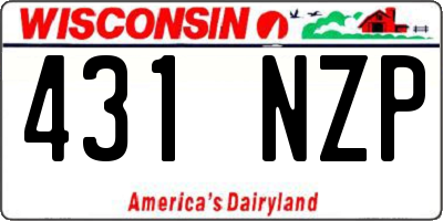 WI license plate 431NZP