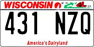 WI license plate 431NZQ