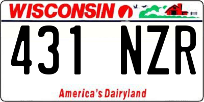 WI license plate 431NZR