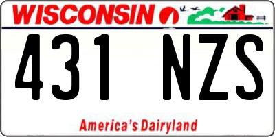 WI license plate 431NZS