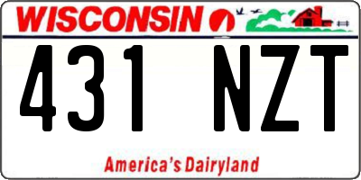 WI license plate 431NZT