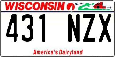 WI license plate 431NZX