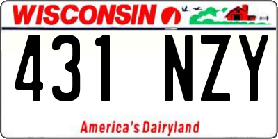 WI license plate 431NZY