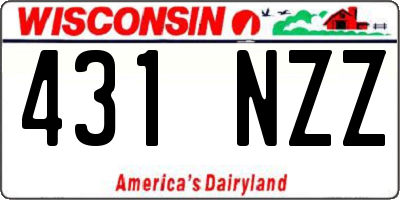 WI license plate 431NZZ