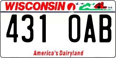 WI license plate 431OAB