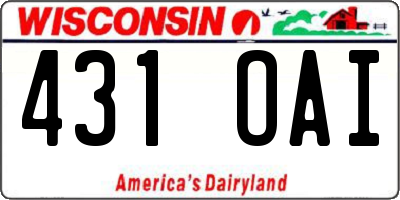 WI license plate 431OAI