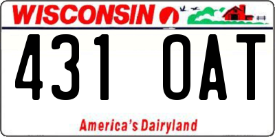 WI license plate 431OAT
