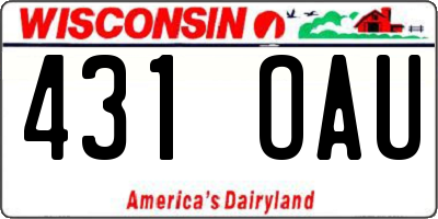 WI license plate 431OAU