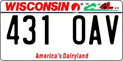 WI license plate 431OAV