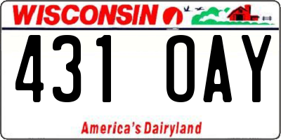 WI license plate 431OAY
