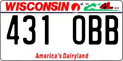 WI license plate 431OBB