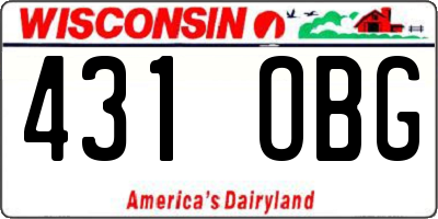 WI license plate 431OBG