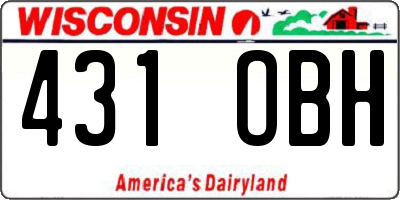 WI license plate 431OBH
