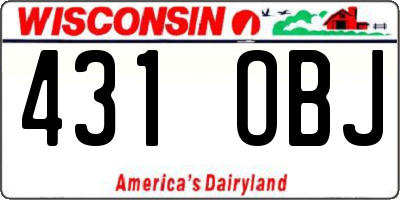 WI license plate 431OBJ