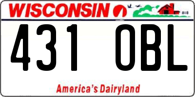 WI license plate 431OBL