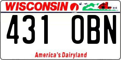 WI license plate 431OBN
