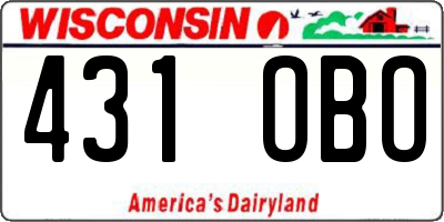 WI license plate 431OBO