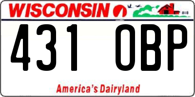 WI license plate 431OBP
