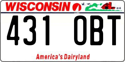 WI license plate 431OBT
