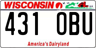 WI license plate 431OBU