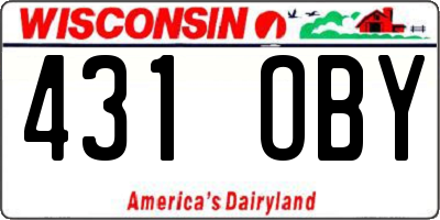 WI license plate 431OBY