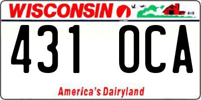 WI license plate 431OCA