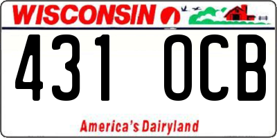 WI license plate 431OCB