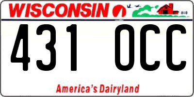 WI license plate 431OCC