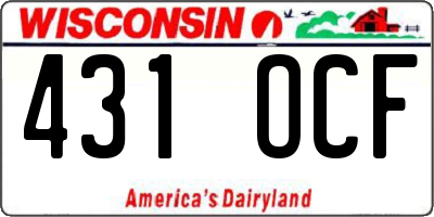 WI license plate 431OCF