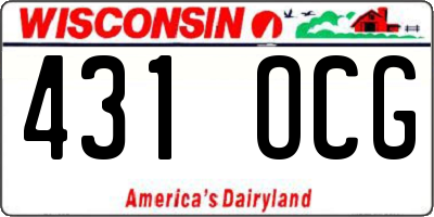 WI license plate 431OCG