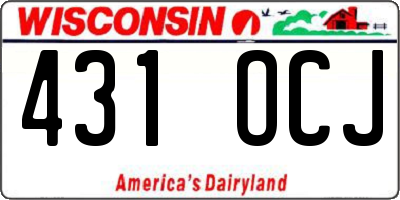 WI license plate 431OCJ