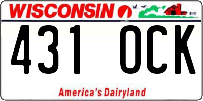 WI license plate 431OCK