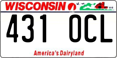 WI license plate 431OCL