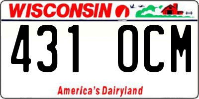 WI license plate 431OCM