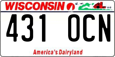 WI license plate 431OCN