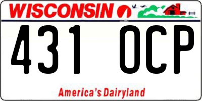 WI license plate 431OCP
