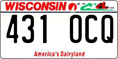 WI license plate 431OCQ