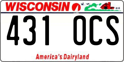 WI license plate 431OCS